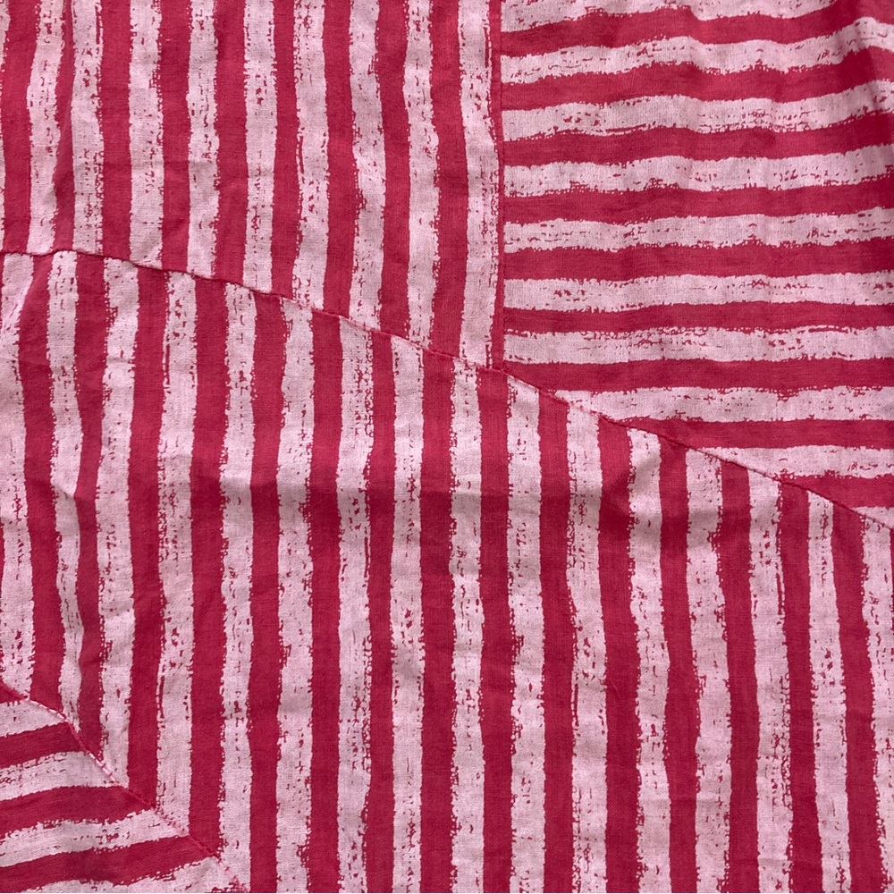 New Collection Linen Fuchsia Pink Striped Sleeveless Tunic Maxi Dress, Sz M - Picture 3 of 5